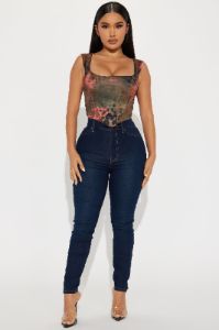 Hidden Desires Corset Top - Brown/combo sold by Fashion Nova