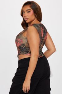 Hidden Desires Corset Top - Brown/combo sold by Fashion Nova