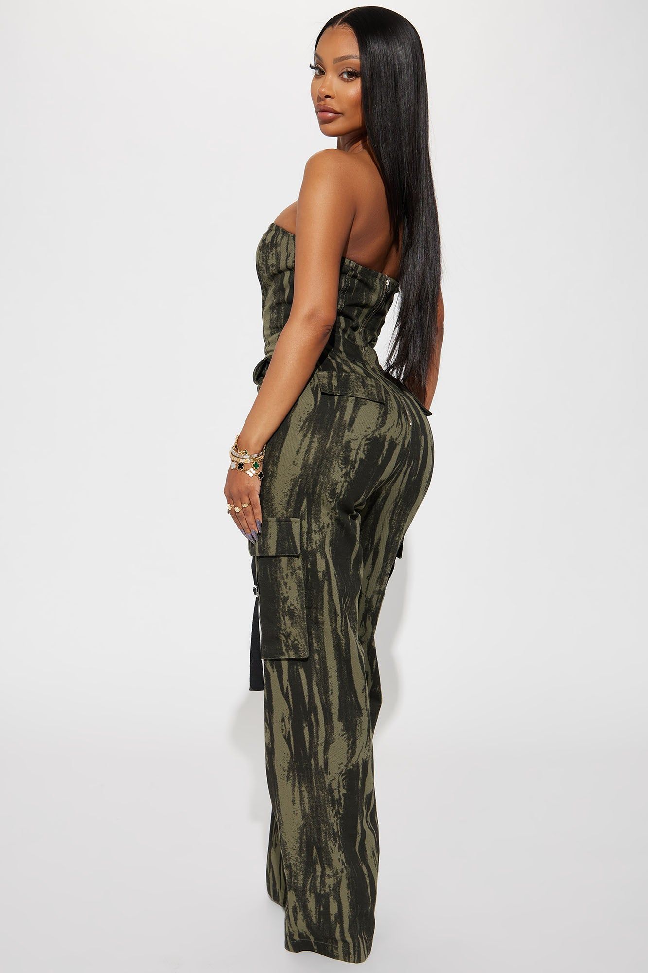 We Are Young Jumpsuit - Olive/combo sold by Fashion Nova product image thumbnail 3