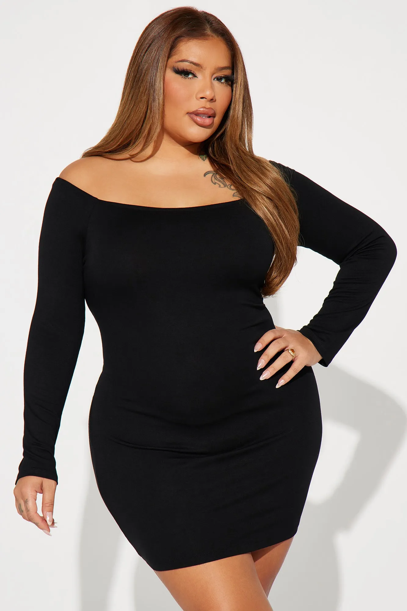 My Go To Off Shoulder Mini Dress - Black sold by Fashion Nova product image thumbnail 5