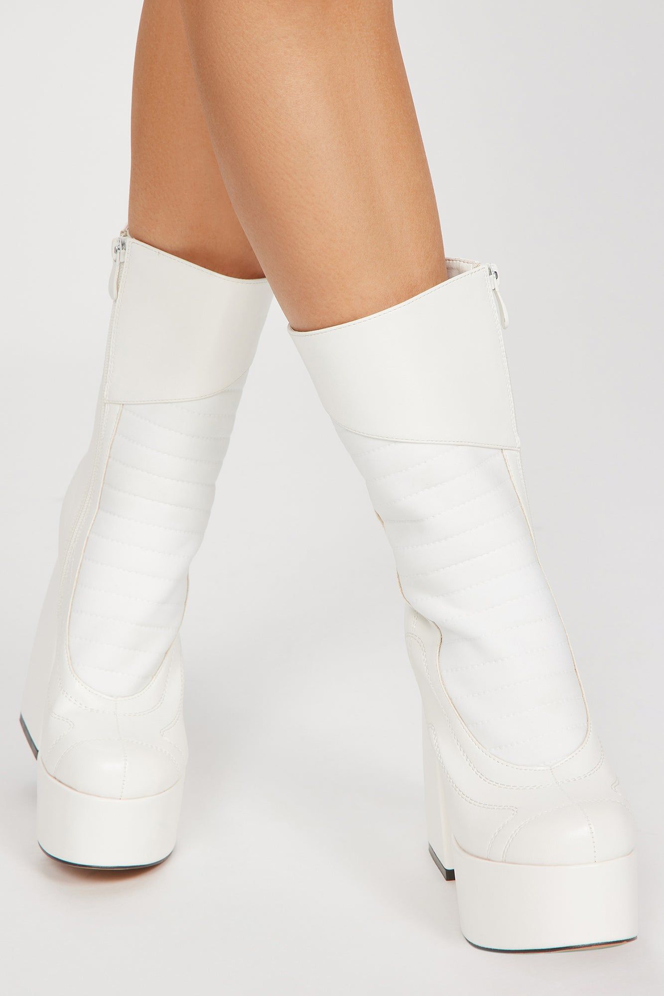 Best Kept Secret Platform Booties - White sold by Fashion Nova product image thumbnail 2
