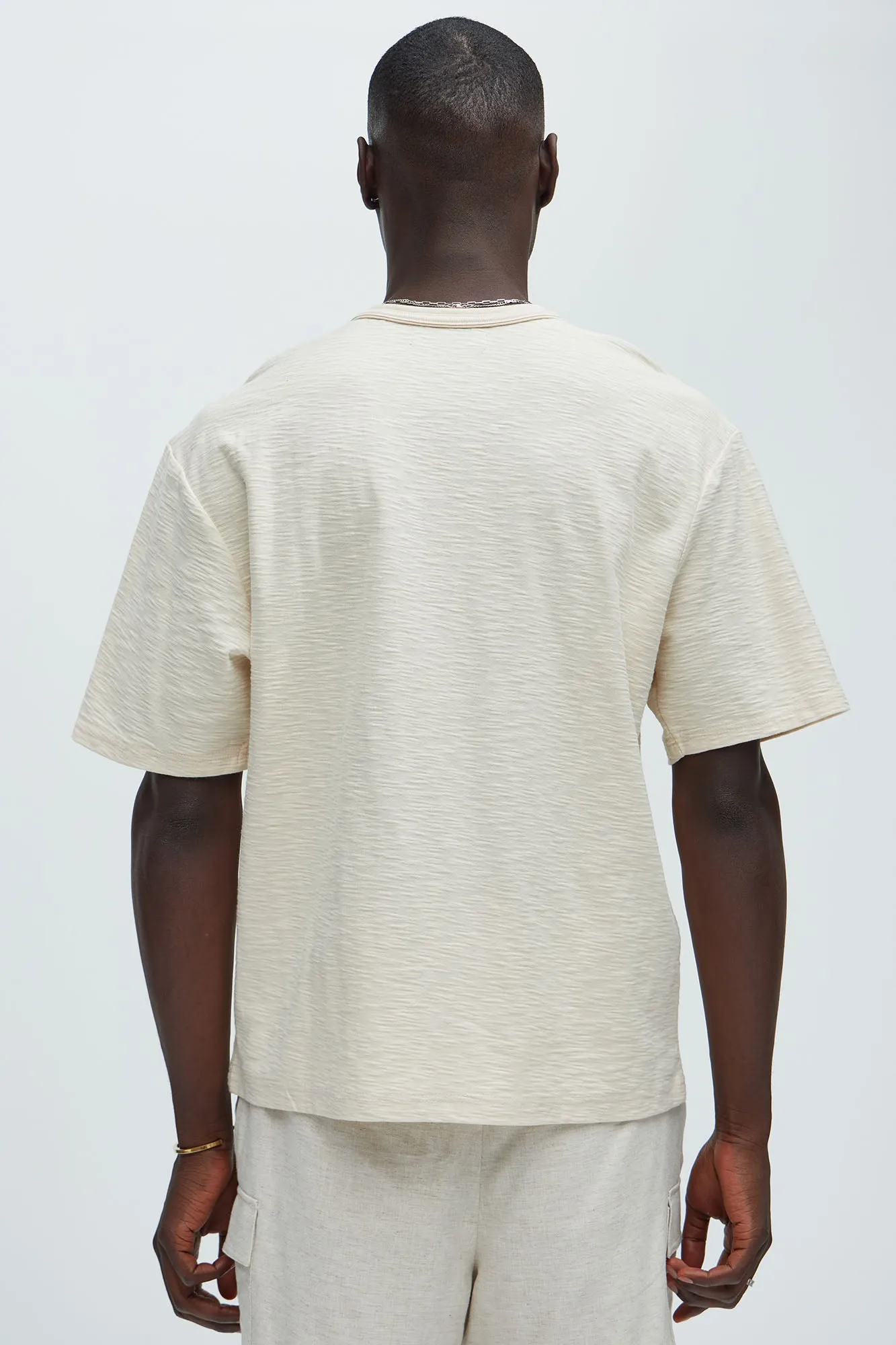 Asher Slub Texture Short Sleeve Tee - Oatmeal sold by Fashion Nova product image thumbnail 4