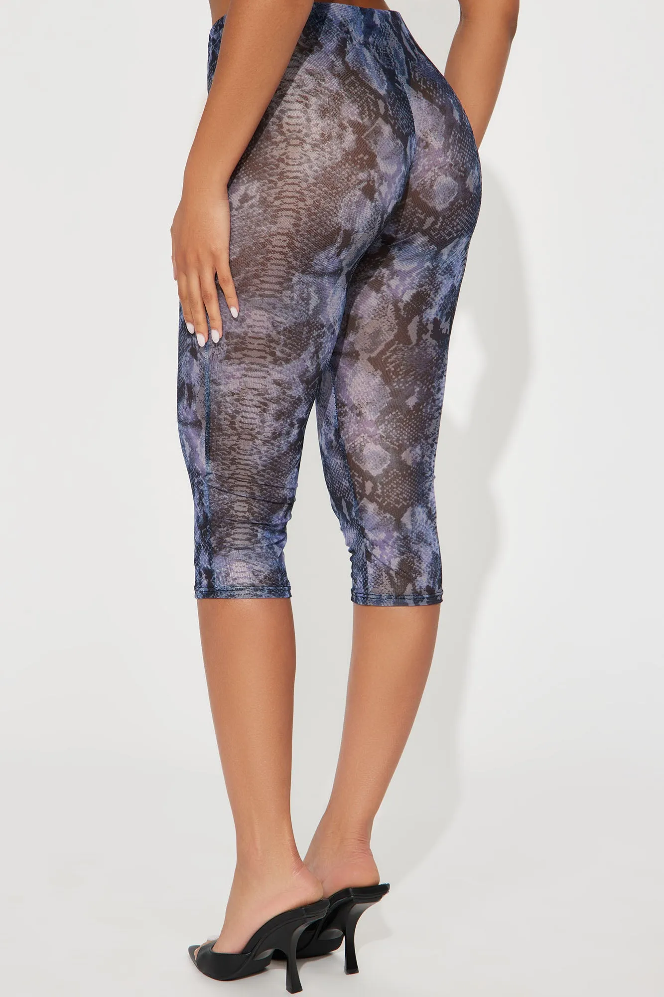 Up All Night Mesh Capri Legging - Black/combo sold by Fashion Nova product image thumbnail 2