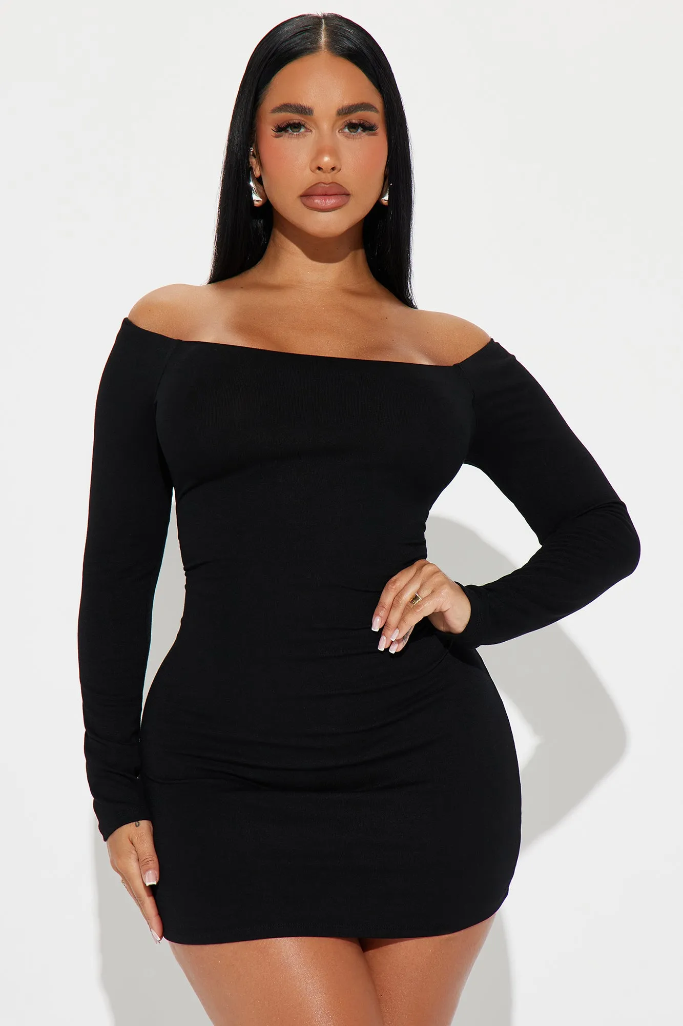 My Go To Off Shoulder Mini Dress - Black sold by Fashion Nova product image thumbnail 2