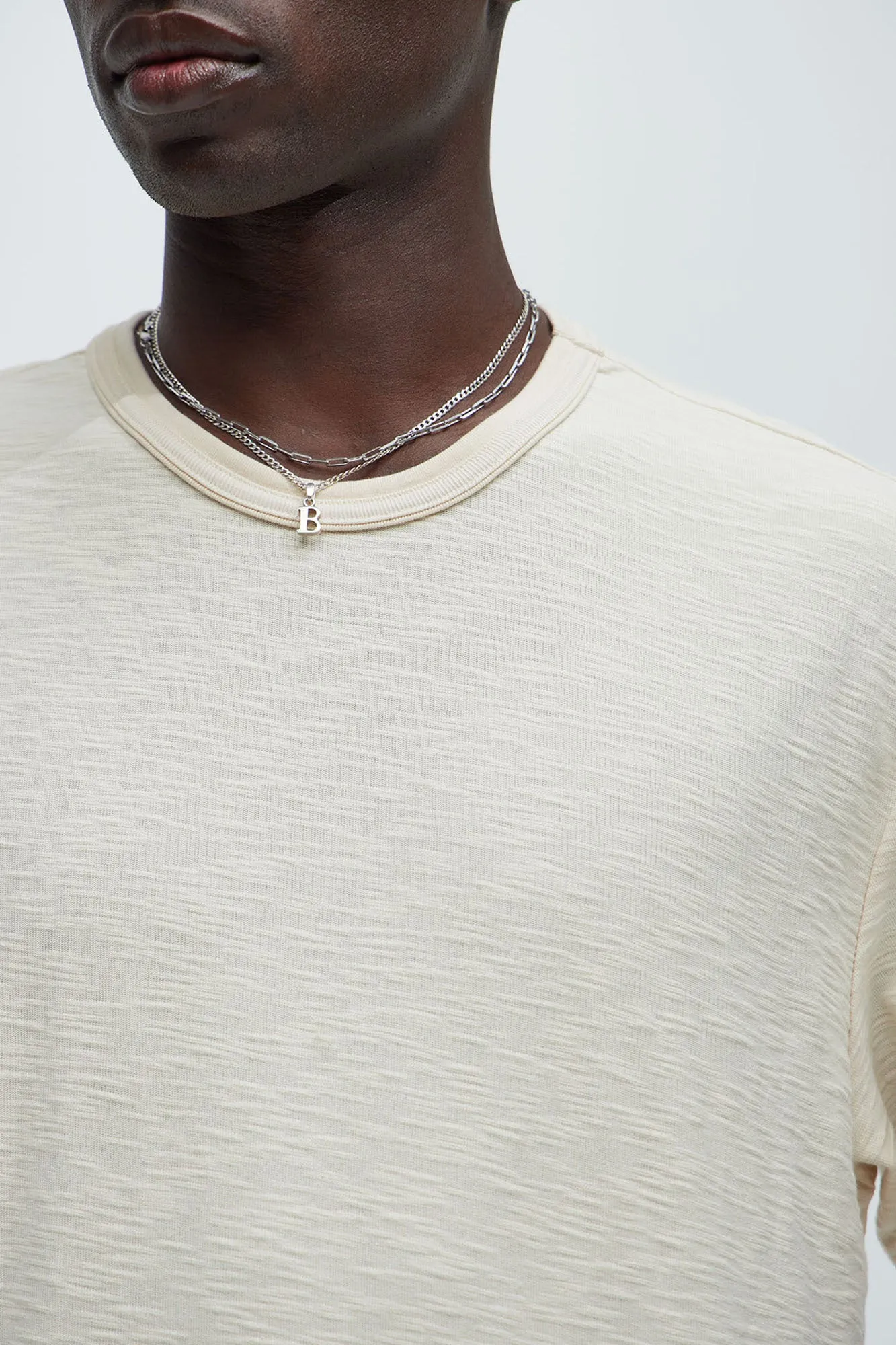 Asher Slub Texture Short Sleeve Tee - Oatmeal sold by Fashion Nova product image thumbnail 3