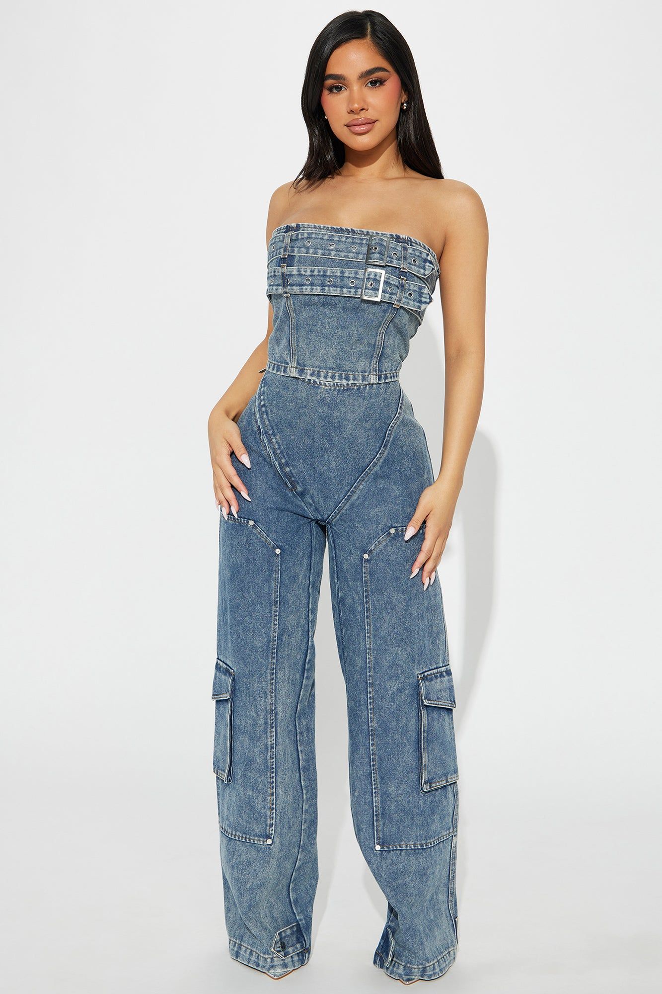 Sweet Love Mineral Wash Pant Set - Denim sold by Fashion Nova