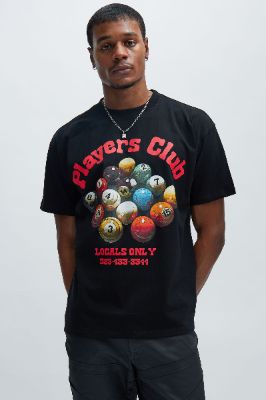 Players Club Billiards Boxy Short Sleeve Tee - Black sold by Fashion Nova