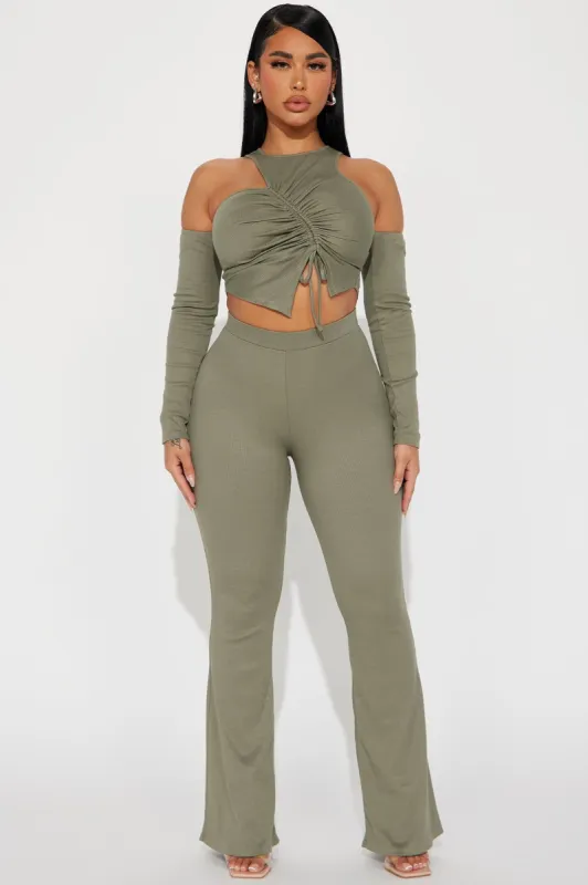 Katia Ribbed Pant Set - Olive sold by Fashion Nova
