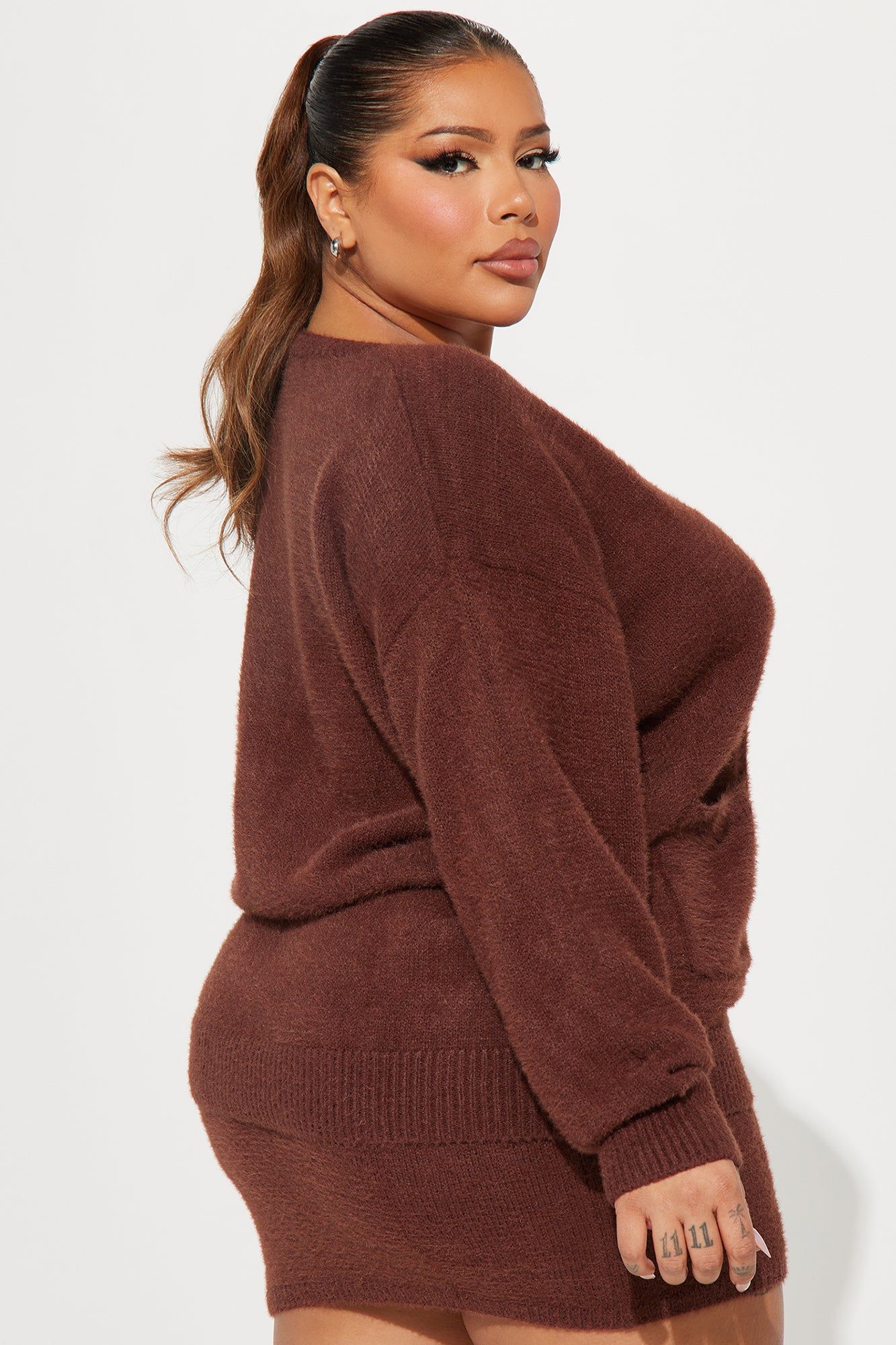 Regina Sweater Skirt Set - Chocolate sold by Fashion Nova product image thumbnail 6