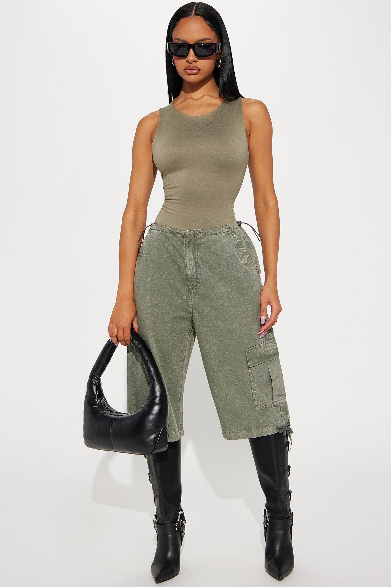 Poppy Sleeveless Bodysuit - Olive sold by Fashion Nova product image thumbnail 2