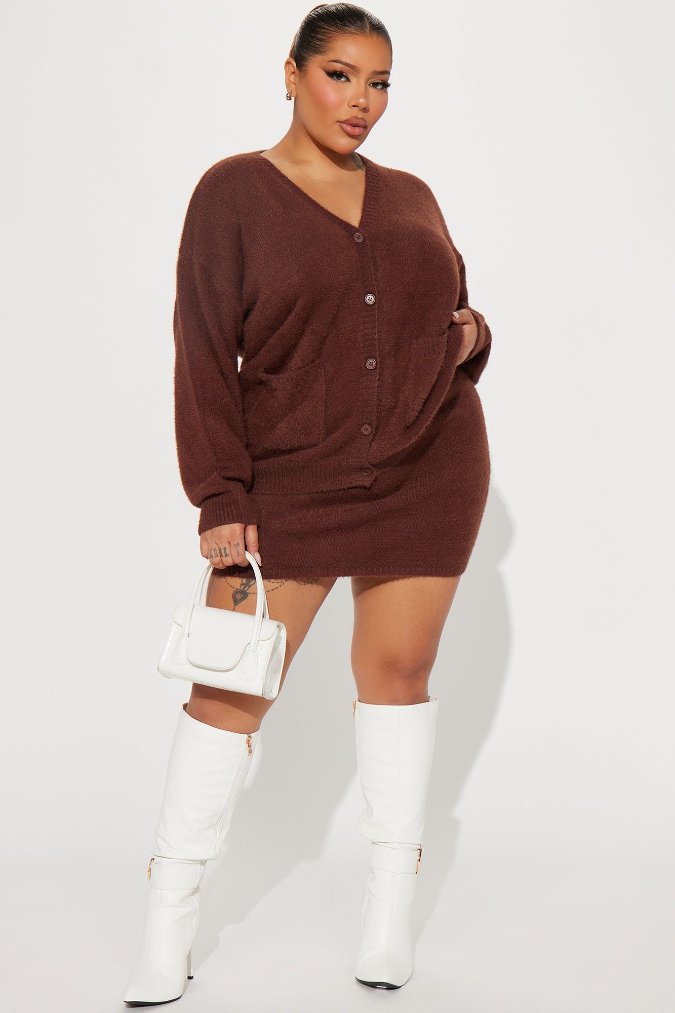 Regina Sweater Skirt Set - Chocolate sold by Fashion Nova product image thumbnail 4