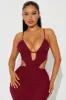 Rosie Lace Maxi Dress - Burgundy sold by Fashion Nova