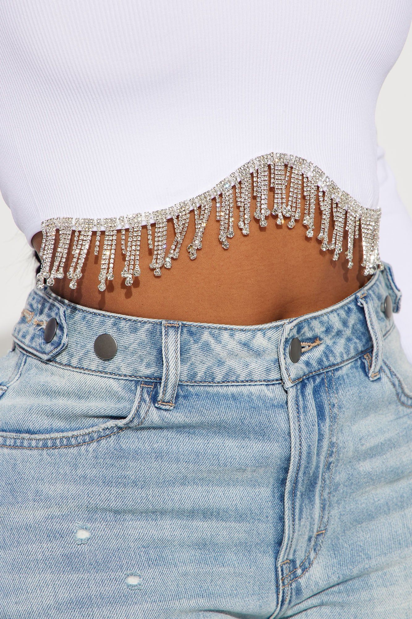 Rina Rhinestone Long Sleeve Top - White sold by Fashion Nova product image thumbnail 3