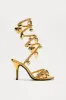 Lost Love Wrap Up Heels - Gold sold by Fashion Nova