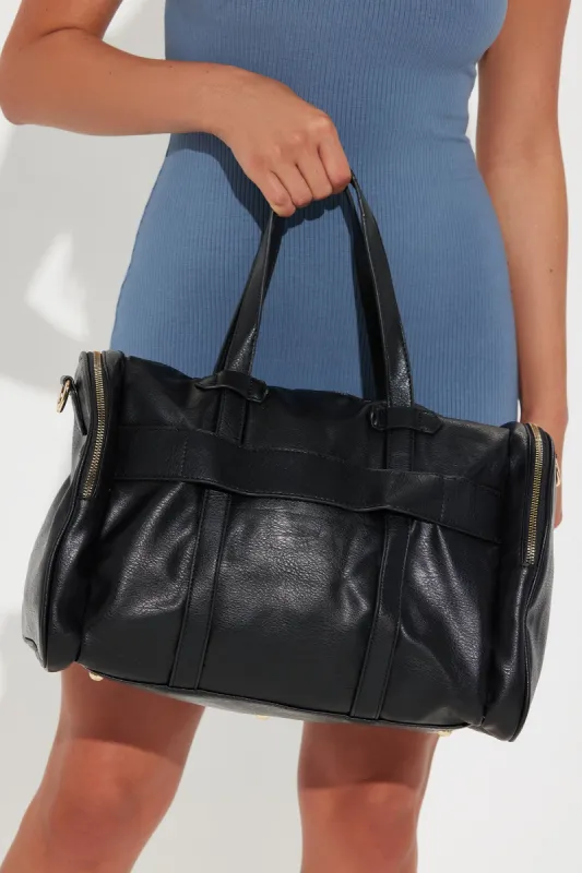 Quick Weekend Getaway Duffel Bag - Black sold by Fashion Nova