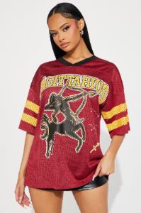Sagittarius Love Jersey Top - Burgundy sold by Fashion Nova