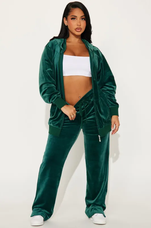 OG Cutie Soft Velour Pant Set - Hunter sold by Fashion Nova