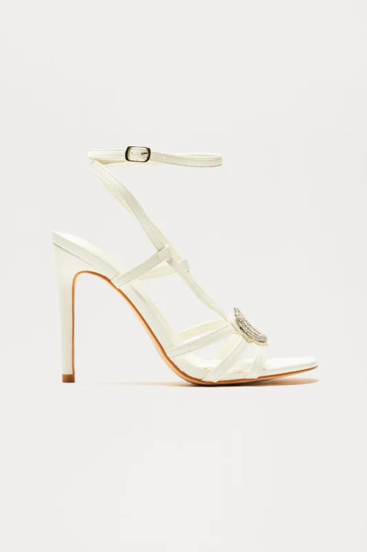 Queen Of Your Heart Heels - White sold by Fashion Nova