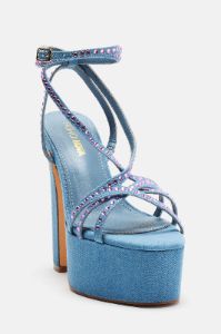 Just You And I Platform Heeled Sandals - Denim sold by Fashion Nova