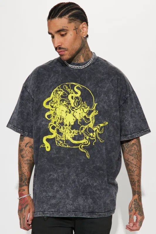 Poisoned Mind Oversized Short Sleeve Tee - Charcoal sold by Fashion Nova