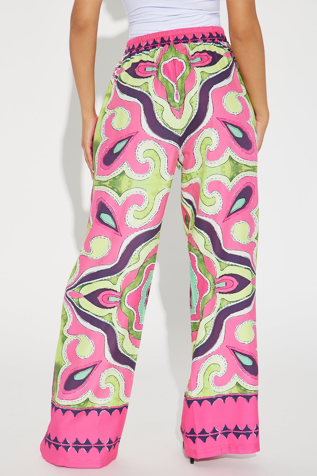 Meant To Be Satin Wide Leg Pant - Fuchsia/combo sold by Fashion Nova product image thumbnail 3