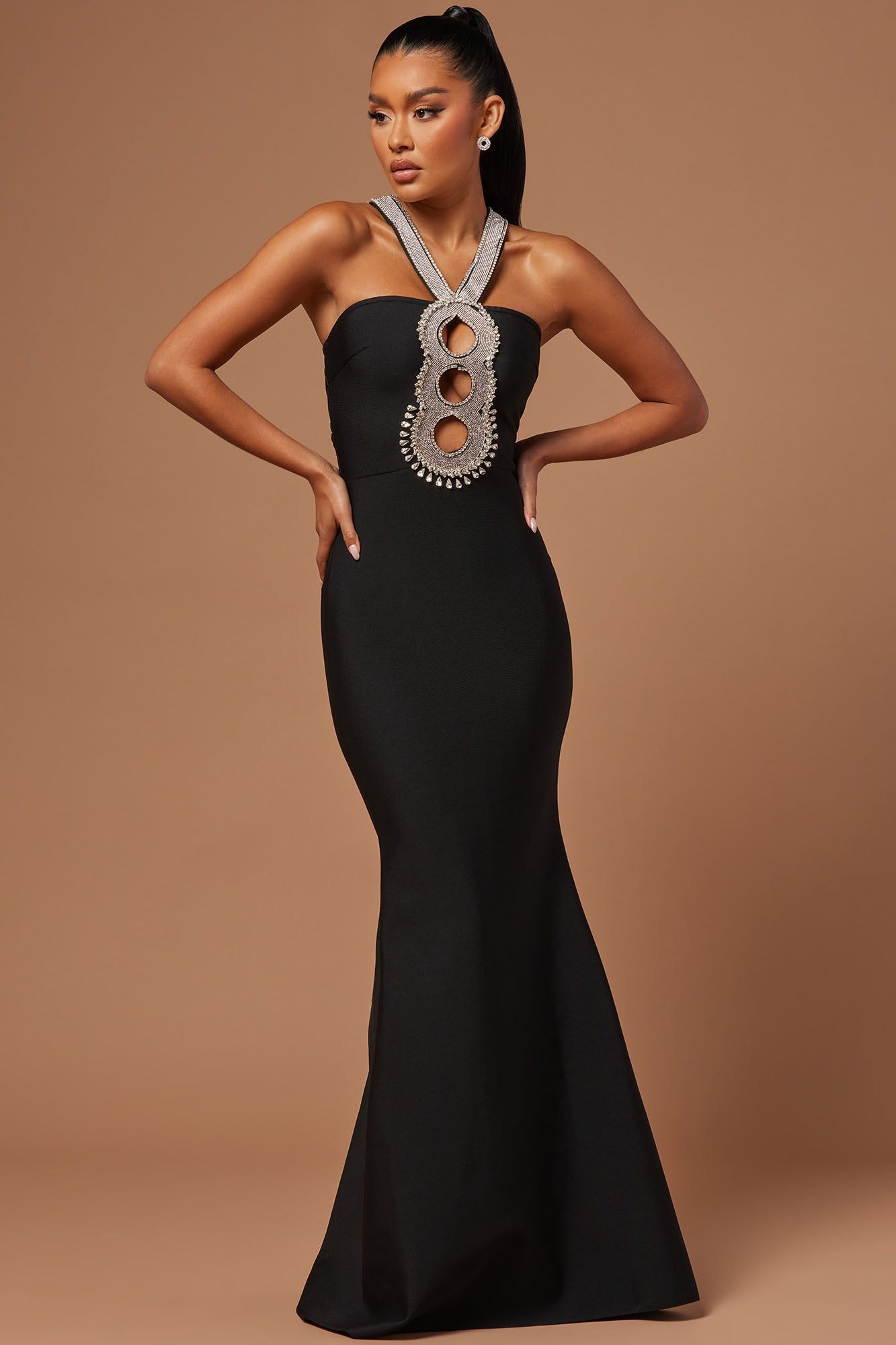 Bria Bandage Maxi Dress - Black sold by Fashion Nova