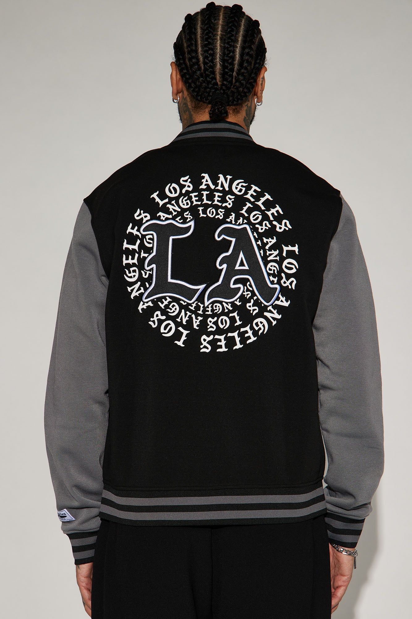 LA Palm Tree Varsity Jacket - Black sold by Fashion Nova product image thumbnail 4