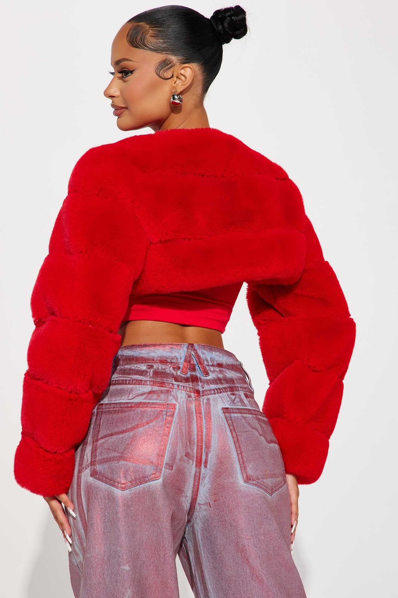 Emersyn Faux Fur Bolero - Red sold by Fashion Nova product image thumbnail 3