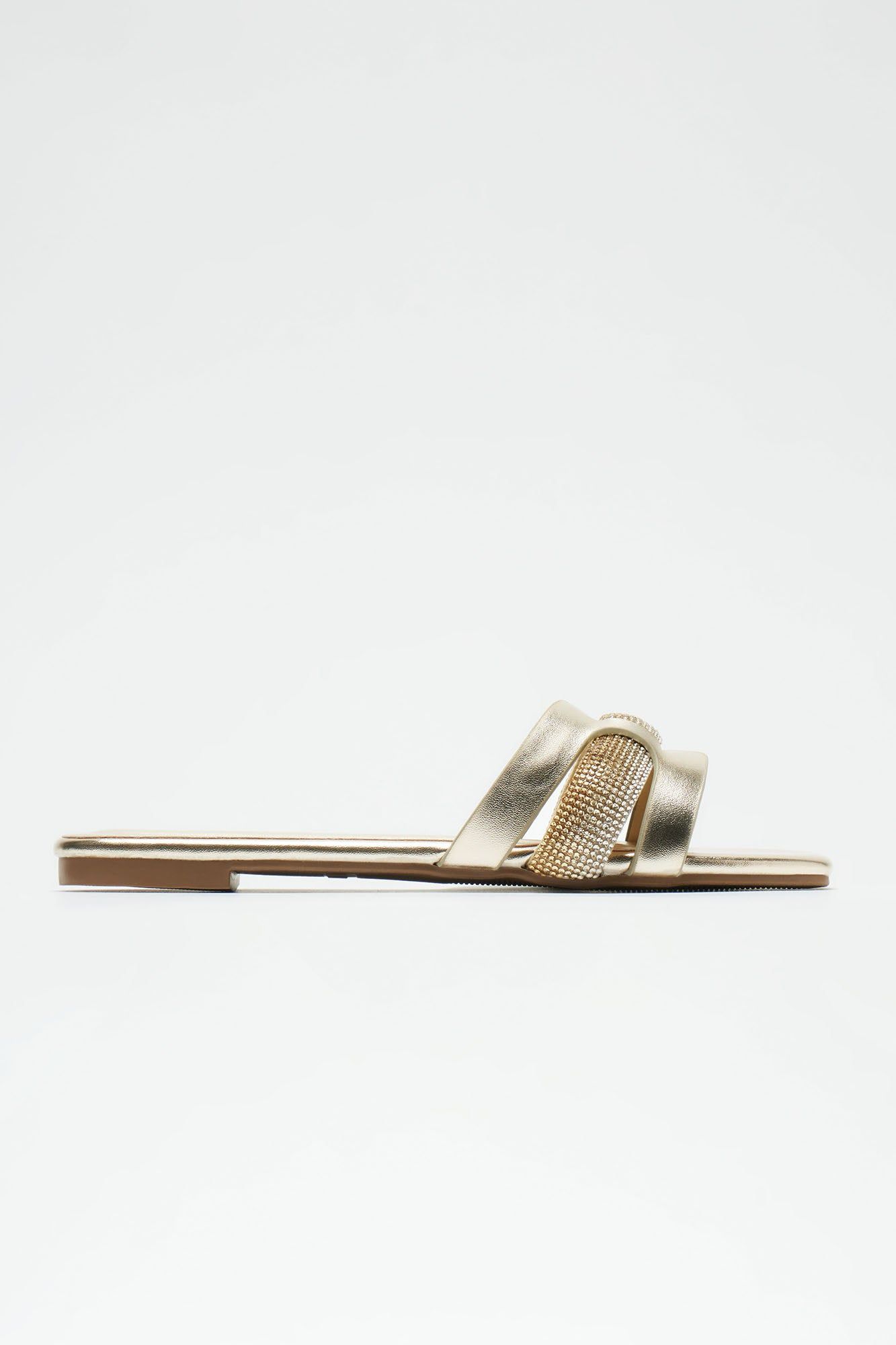 Drea Embellished Flat Sandals - Gold sold by Fashion Nova product image thumbnail 4