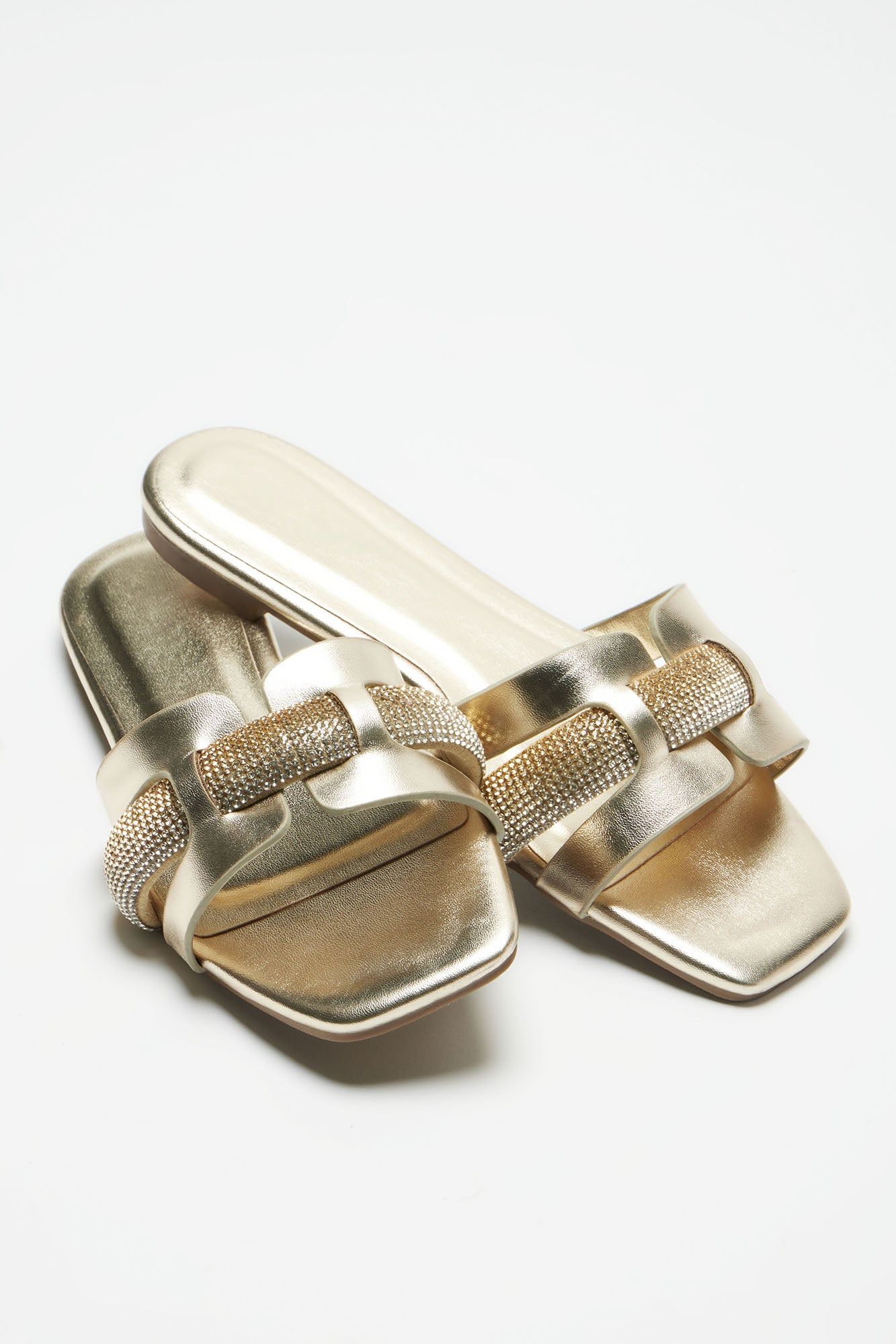 Drea Embellished Flat Sandals - Gold sold by Fashion Nova product image thumbnail 3