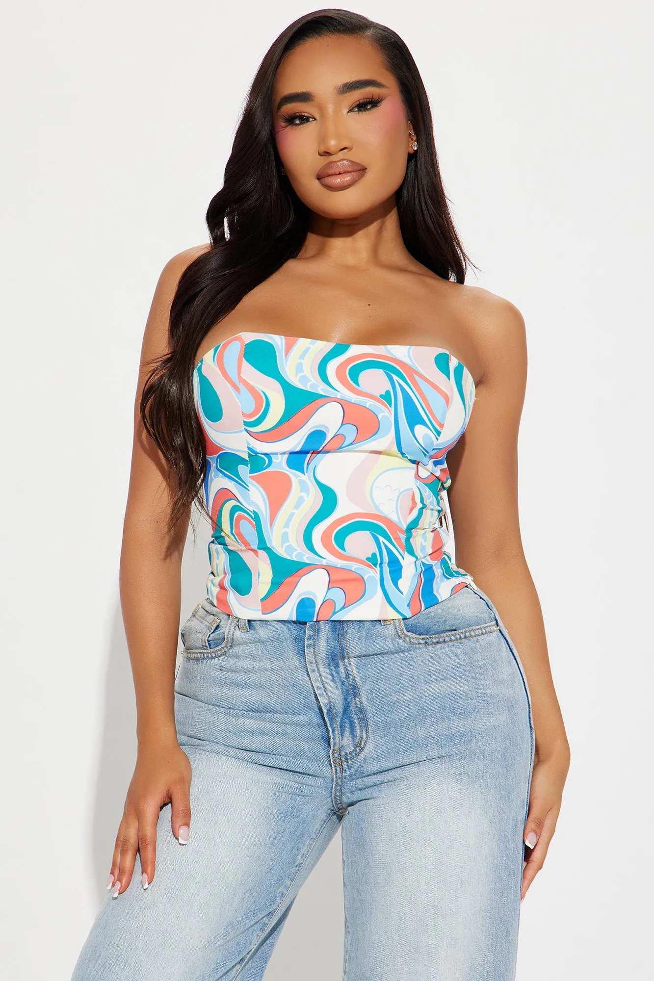 Art Deco Corset Top - Multi Color sold by Fashion Nova