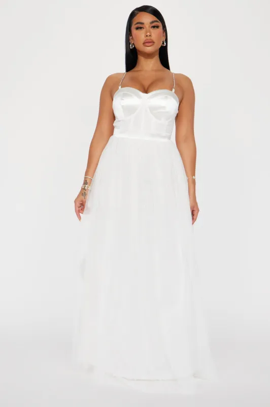 Ellie Tulle Gown - White sold by Fashion Nova