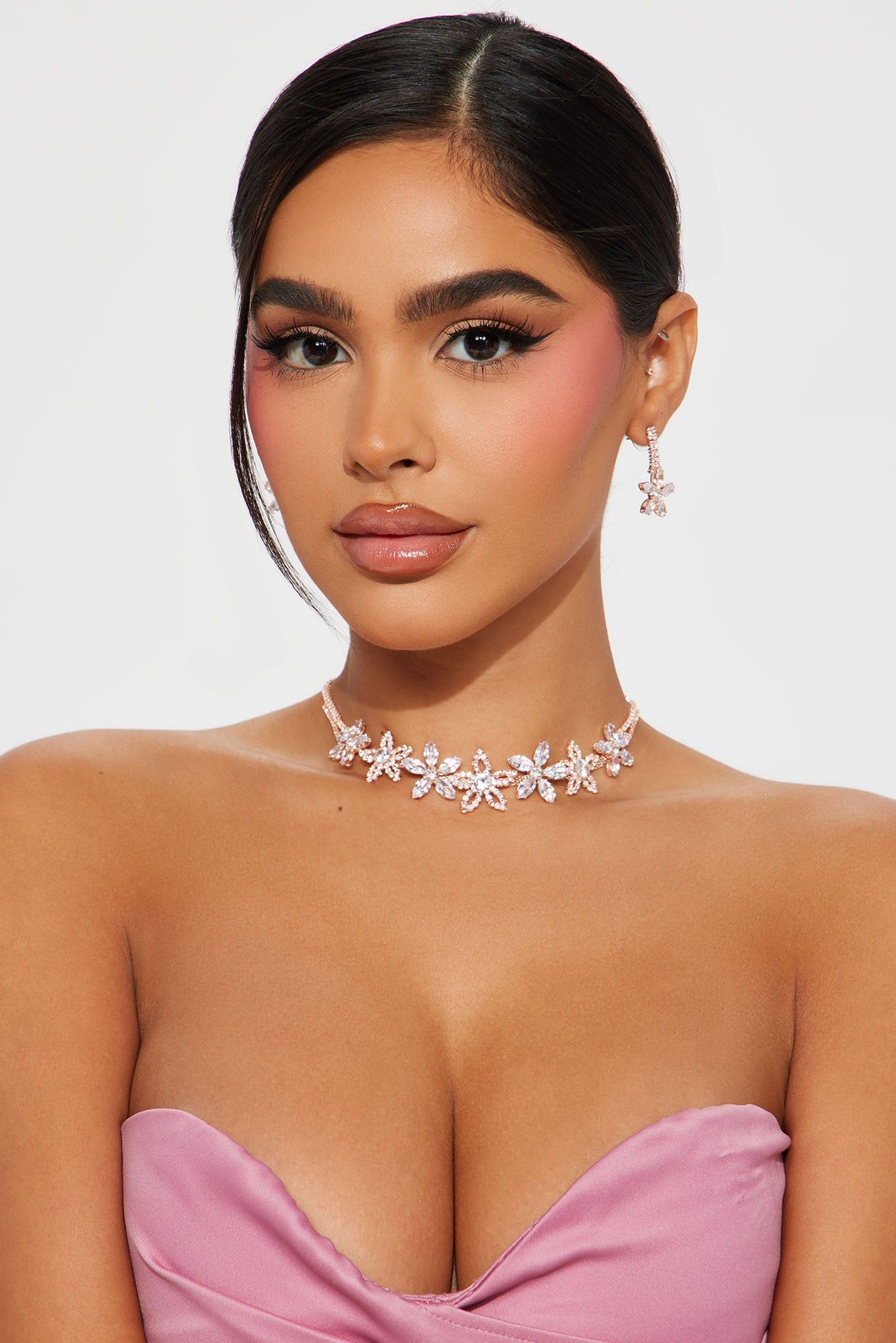 Sent Flowers Necklace and Earring Set - Rose Gold sold by Fashion Nova product image thumbnail 2
