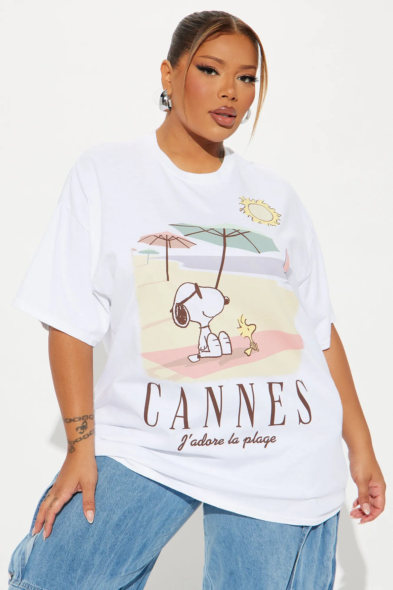Snoopy Summer In Cannes Graphic Tee - White sold by Fashion Nova product image thumbnail 4