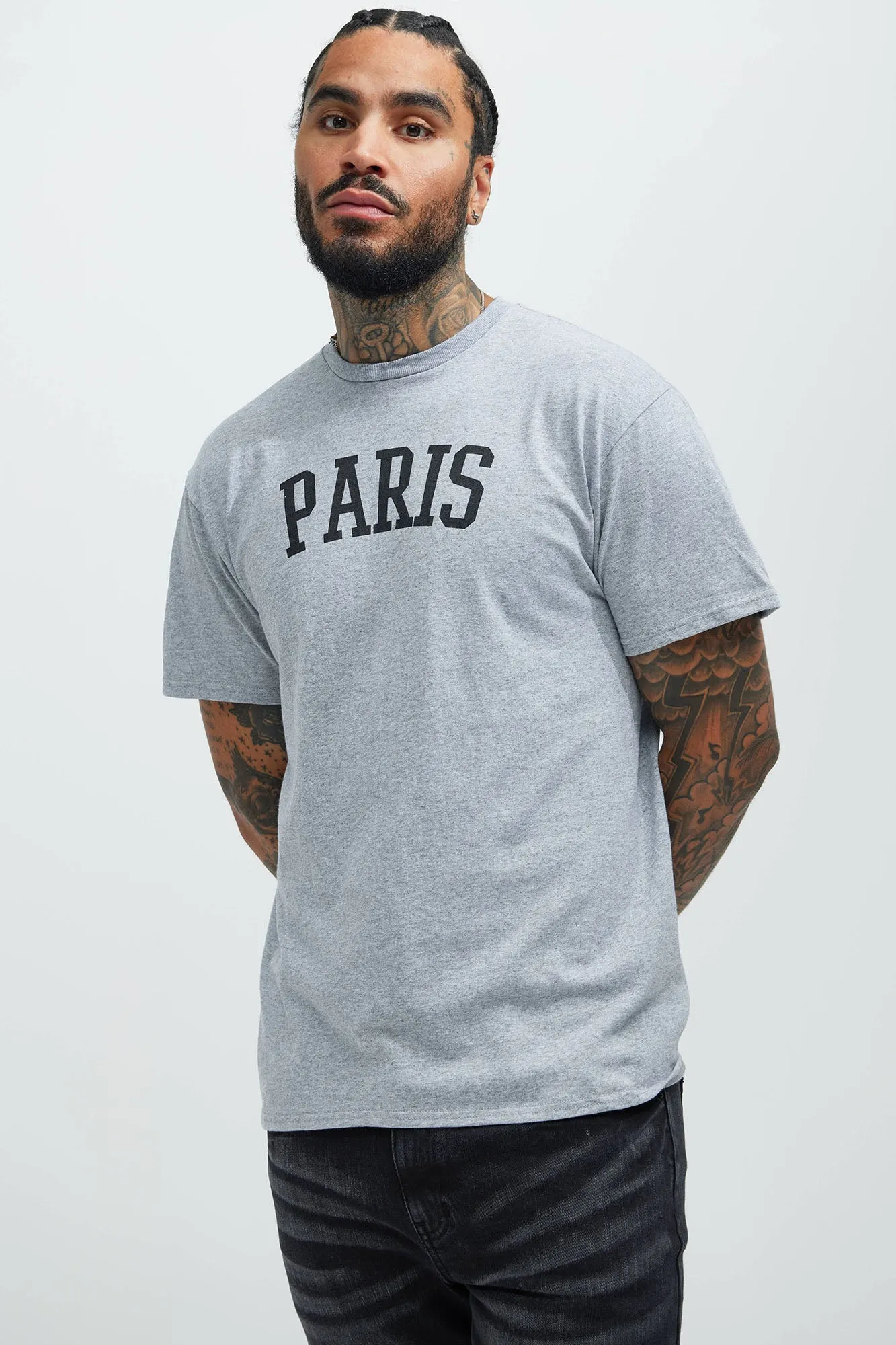 Paris Locale Short Sleeve Tee - Heather Grey sold by Fashion Nova