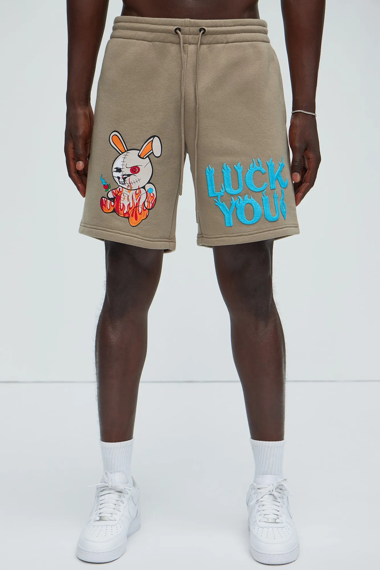 Luck You Pay Me Sweatshorts - Taupe sold by Fashion Nova product image thumbnail 3