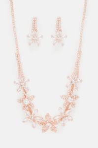 Sent Flowers Necklace and Earring Set - Rose Gold sold by Fashion Nova