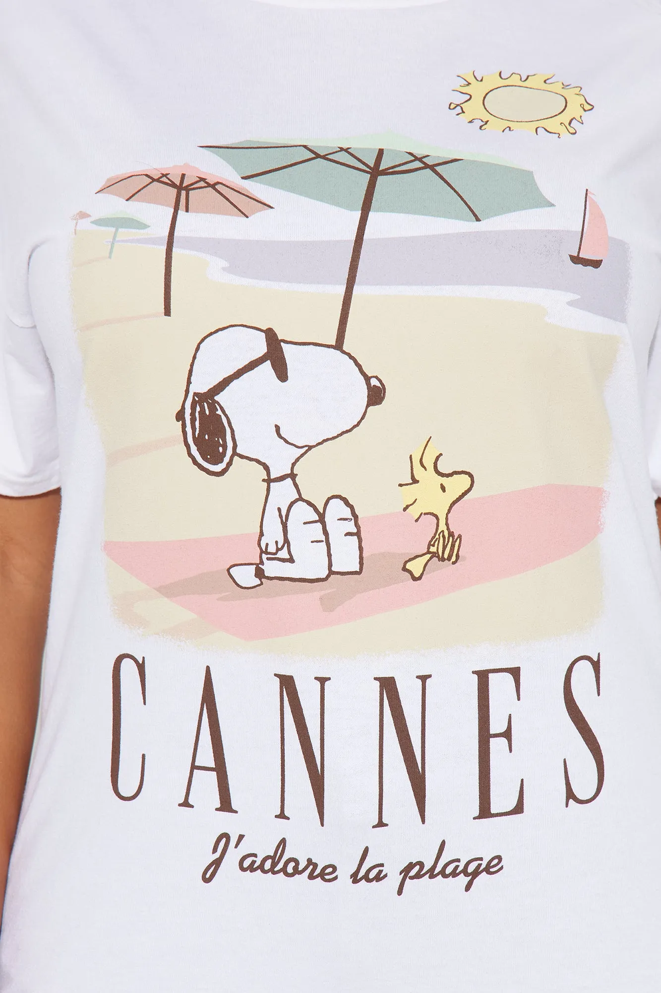 Snoopy Summer In Cannes Graphic Tee - White sold by Fashion Nova product image thumbnail 3