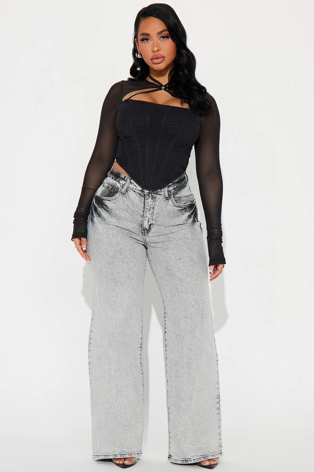 Mind Games Mesh Corset Top - Black sold by Fashion Nova product image thumbnail 2