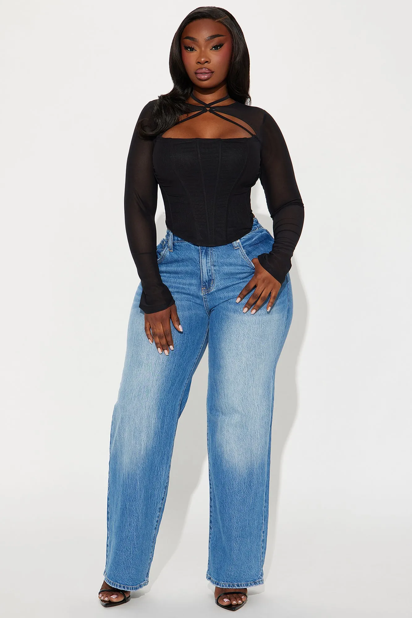 Mind Games Mesh Corset Top - Black sold by Fashion Nova product image thumbnail 5