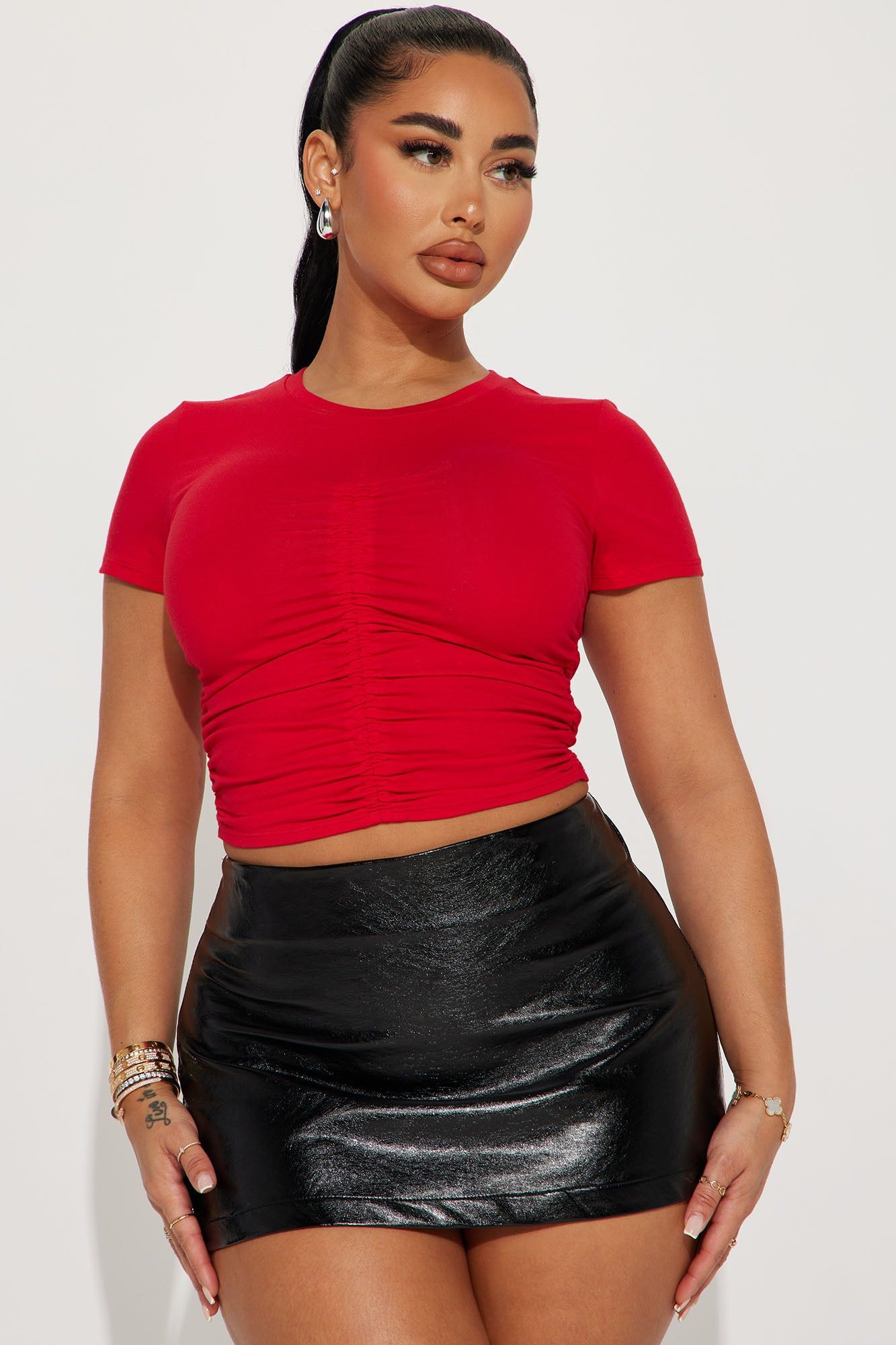 Mena Ruched Top - Red sold by Fashion Nova
