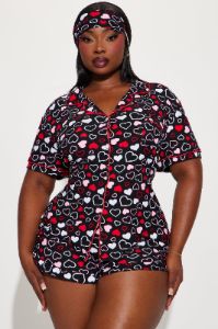 Love This Bed 3 Piece PJ Short Set - Red/Black sold by Fashion Nova