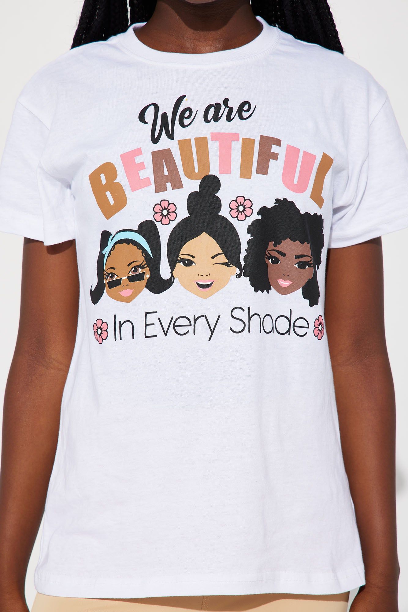 Mini We Are Beautiful In Every Shade Tee II - White sold by Fashion Nova product image thumbnail 3
