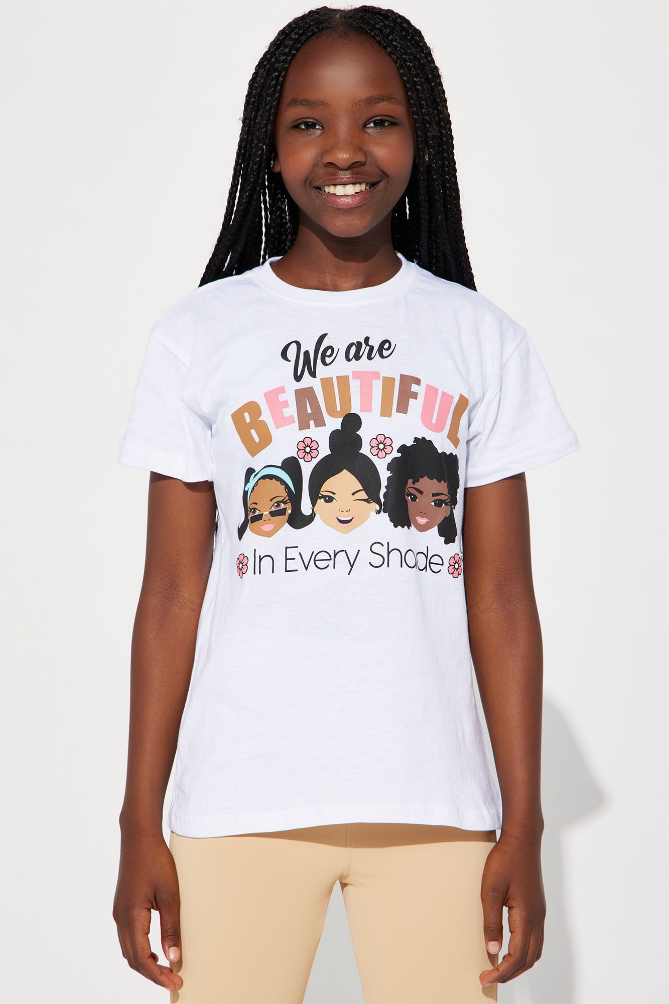 Mini We Are Beautiful In Every Shade Tee II - White sold by Fashion Nova product image thumbnail 4