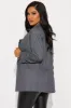 Celine Herringbone Blazer - Charcoal sold by Fashion Nova