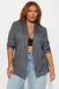 Celine Herringbone Blazer - Charcoal sold by Fashion Nova