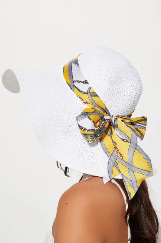 On A Yacht Sun Hat - White sold by Fashion Nova