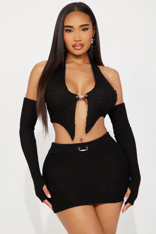 Isela Crochet Skirt Set - Black sold by Fashion Nova