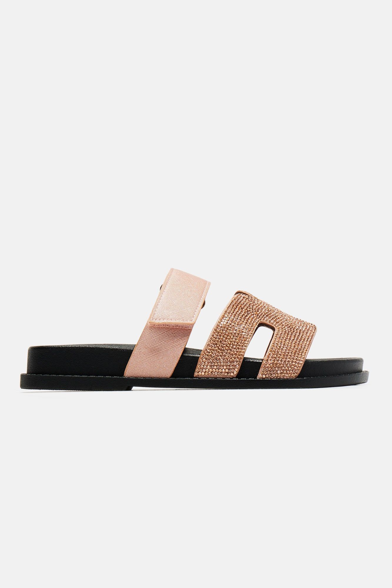 Slayin' In Embellished Casual Slides - Rose Gold sold by Fashion Nova product image thumbnail 5