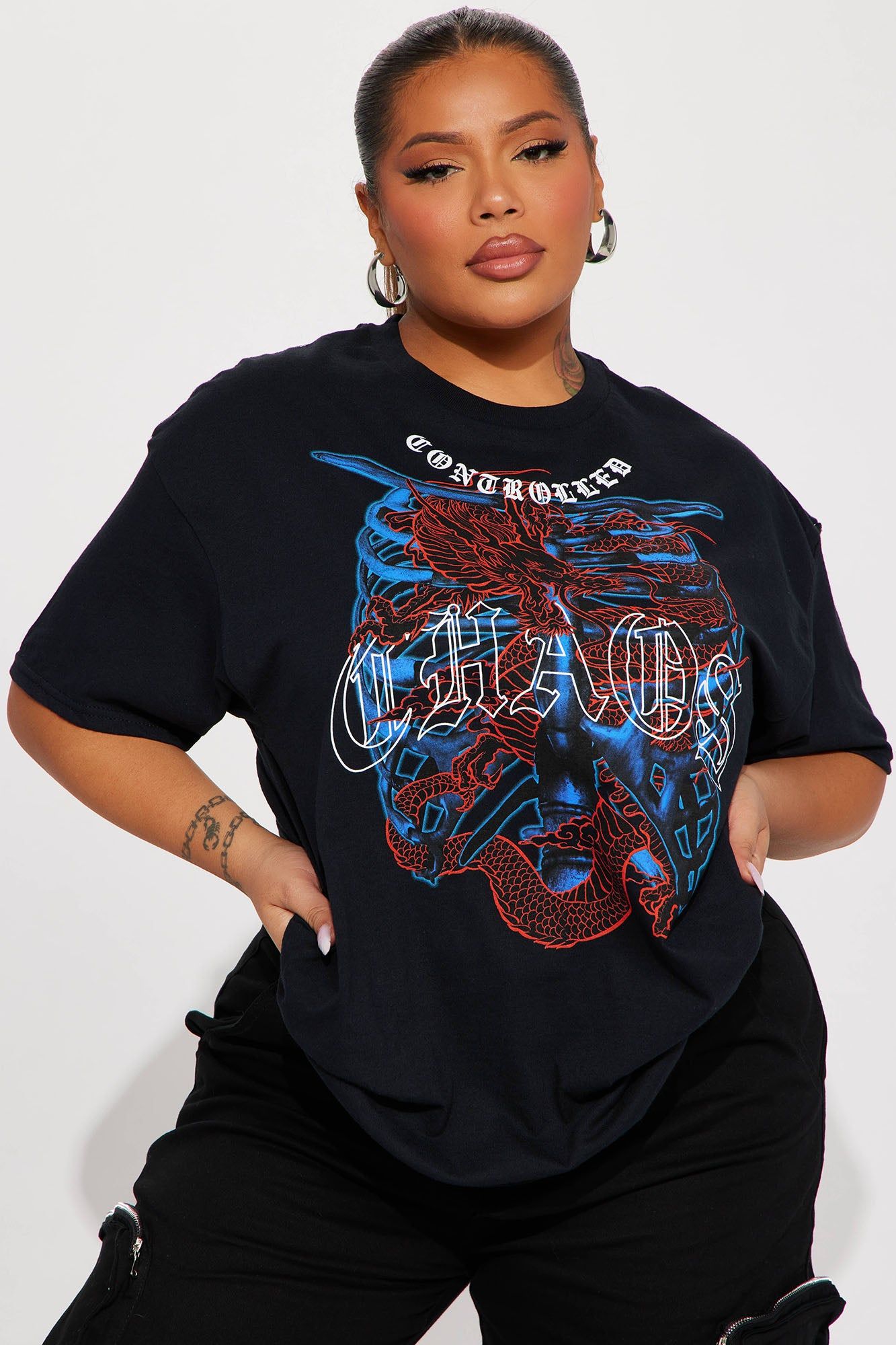 Controlled Chaos Graphic Tshirt - Black sold by Fashion Nova product image thumbnail 4